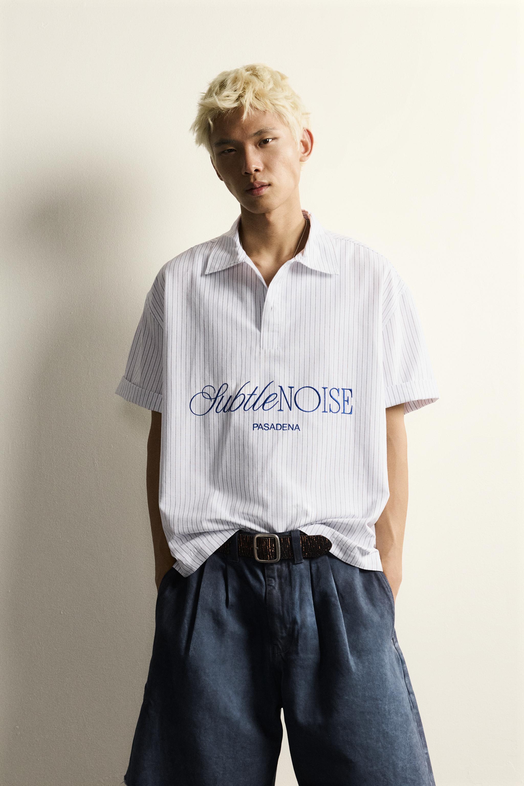 RELAXED FIT STRIPED EMBROIDERED POLO SHIRT